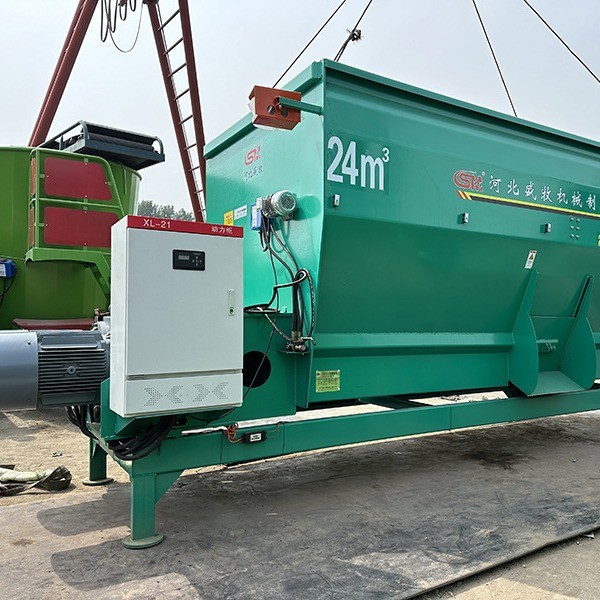 牛羊饲草粉碎搅拌机卧式24立方草料拌草机双轴全日粮制备机搅草机 2台图3
