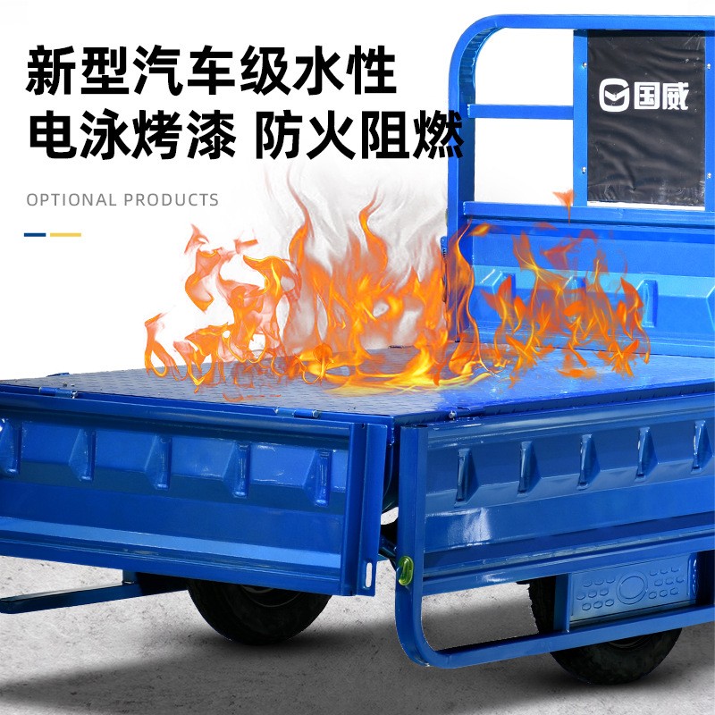 国威三轮车电动三轮车老年人拉货家用电瓶车农用电三轮带棚三蹦子 1辆图3