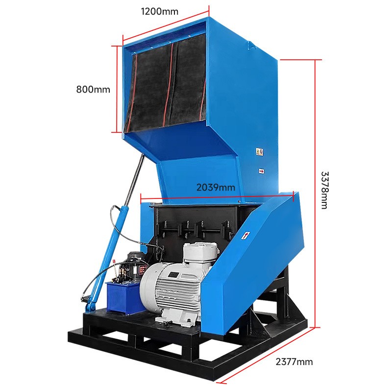 跨境大型破碎机托盘垃圾桶再生碎料机工业用化工蓝桶塑料 粉碎机图3