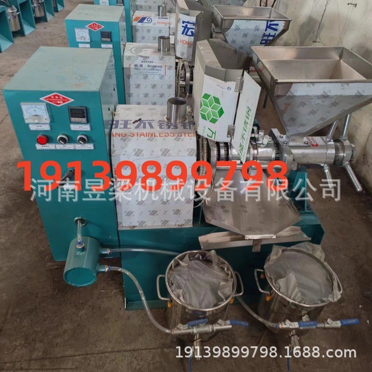 冷热双用螺旋榨油机 商用 油坊专用 核桃 菜籽 山茶籽油压榨设备 1台图3