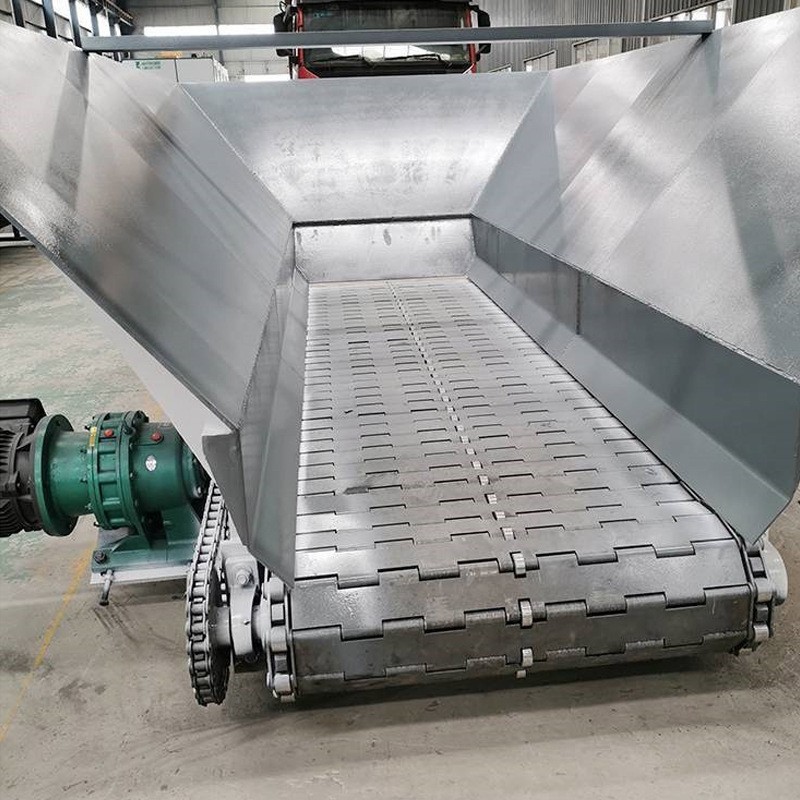 耐高温链板输送机工业车间不漏料铁板给料机带料仓给料板式输送机图2