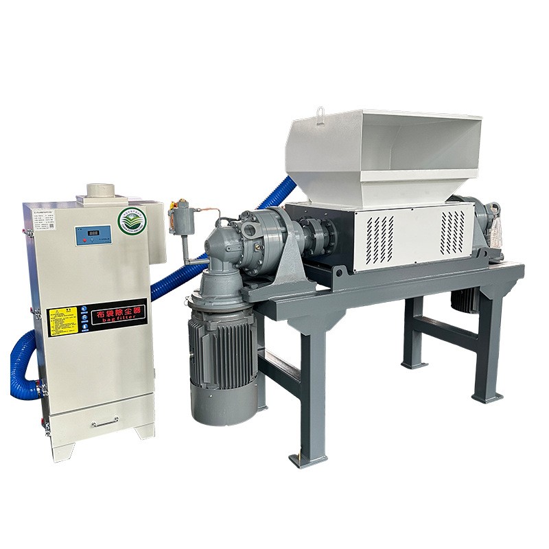 双轴废纸箱撕碎机旧报纸硬纸废纸板粉碎设备废纸箱粉碎打包生产线图5