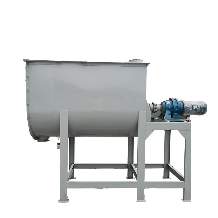 1吨卧式饲料混合机小麦玉米高粱大豆发酵饲料搅拌机双螺带混合机图5