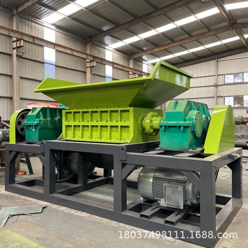 橡胶塑料木材托盘双轴撕碎机工业破碎塑料蓝桶金属生活垃圾粉碎机图2