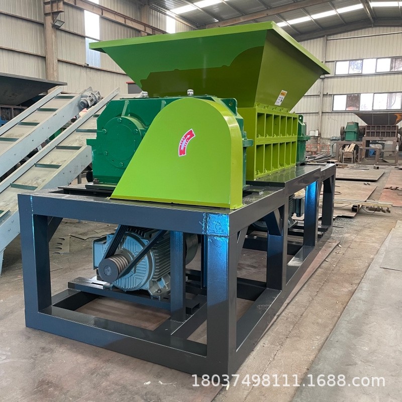 橡胶塑料木材托盘双轴撕碎机工业破碎塑料蓝桶金属生活垃圾粉碎机图3