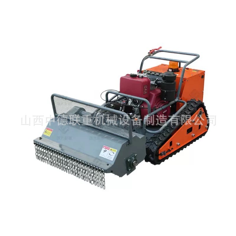 四冲程履带式割草机遥控山坡打草碎草机自走式四驱果园草坪除草图5