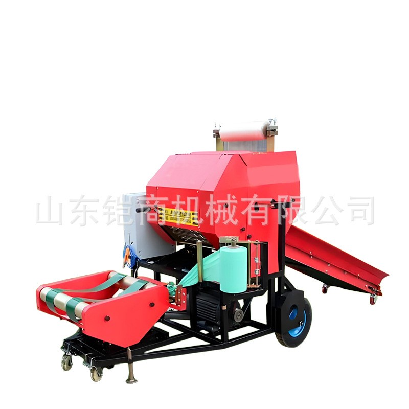 青储打包机农场秸秆粉碎草料打捆包膜机全自动青贮打捆包膜一体机图5