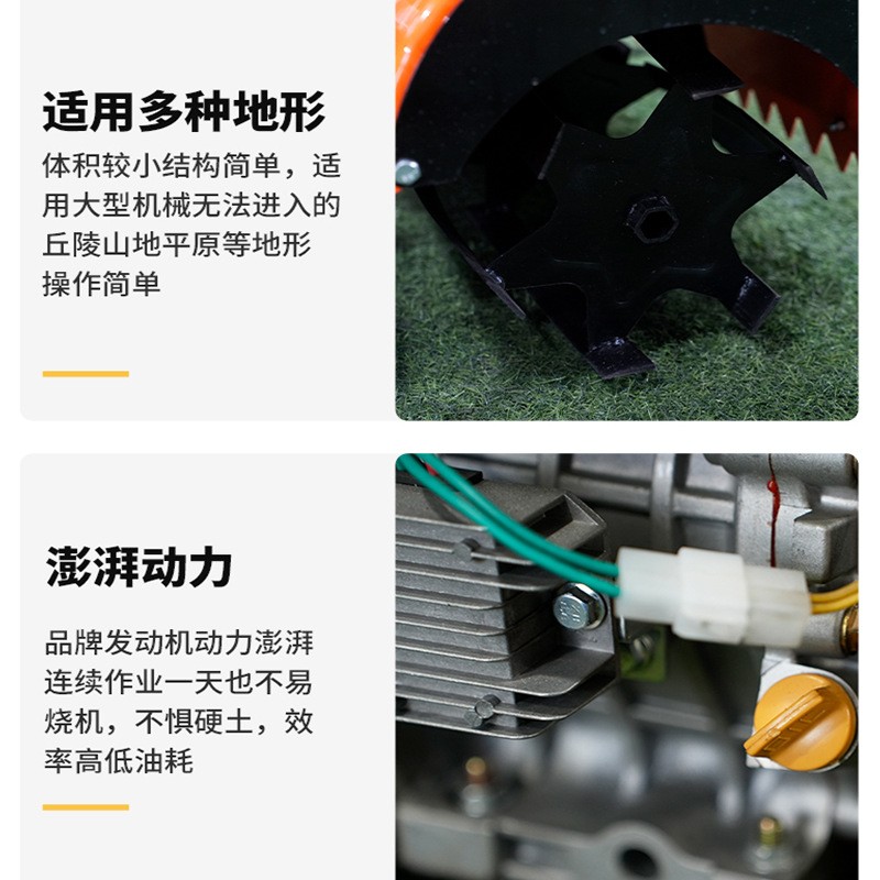 厂家直发四驱直连后旋微耕机农用除草旋耕机果园农田开沟翻地机器图2
