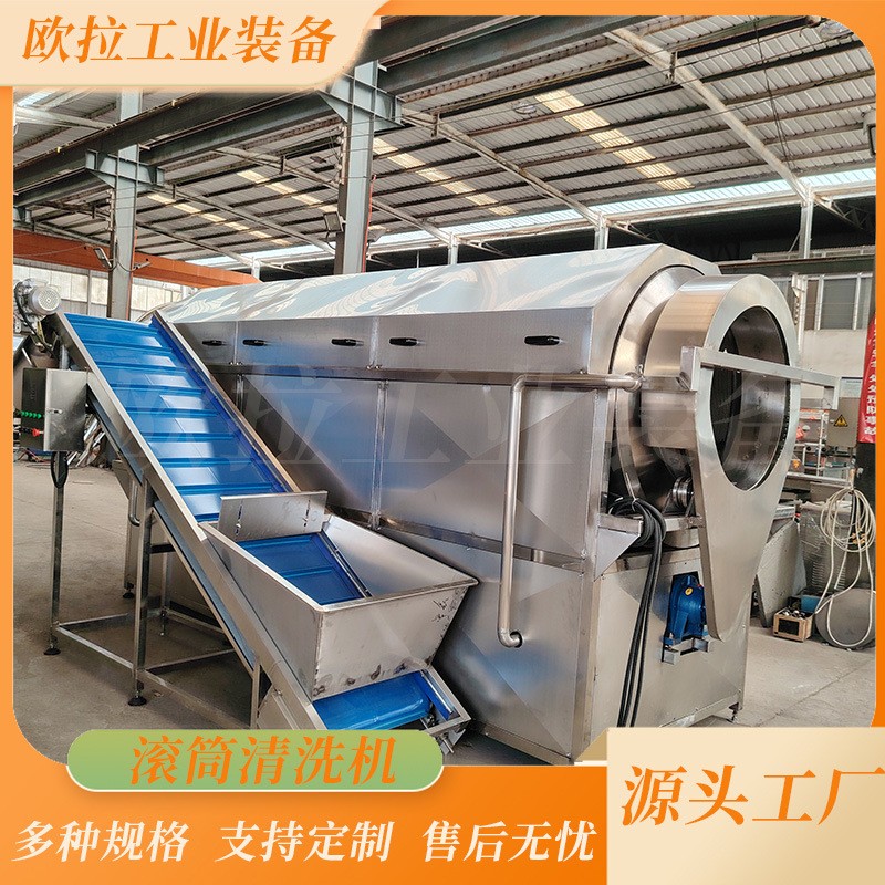 果蔬清洗设备 一机多用 不锈钢 欧拉 中药材滚筒式清洗机图4