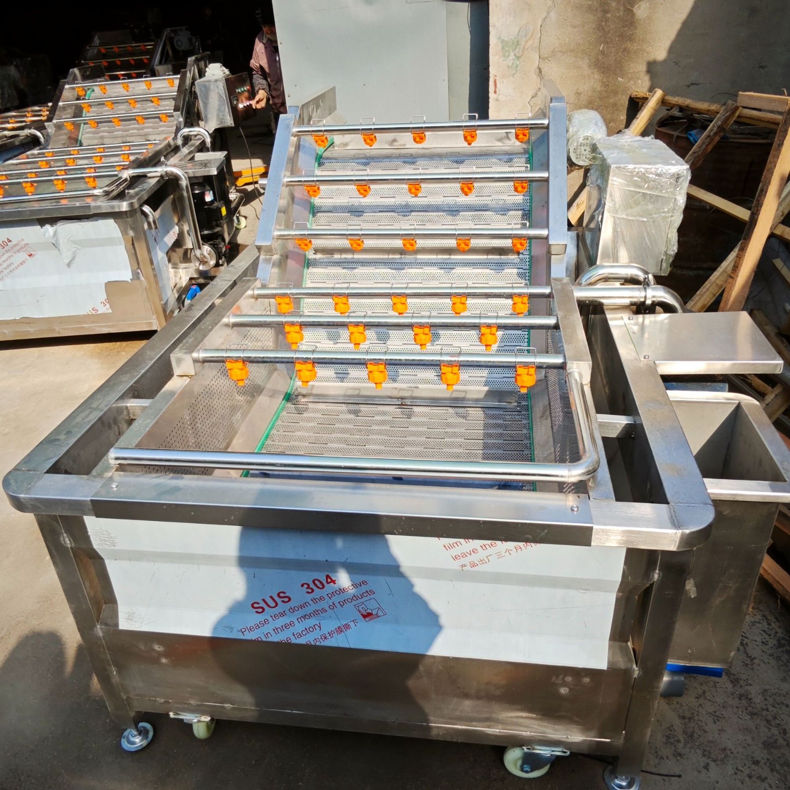 果蔬气泡清洗机西蓝花生菜喷淋清洗芹菜小米辣净菜果蔬清洗设备厂图3