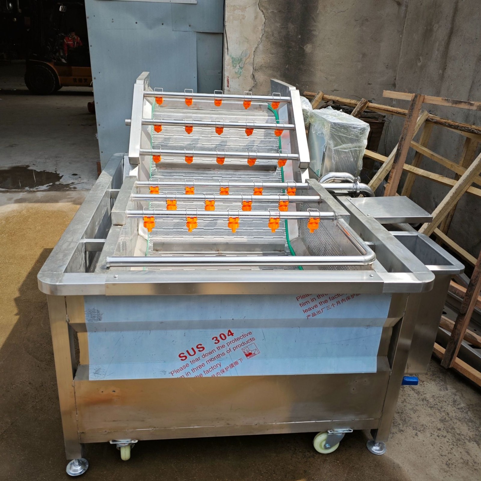 果蔬气泡清洗机西蓝花生菜喷淋清洗芹菜小米辣净菜果蔬清洗设备厂图2