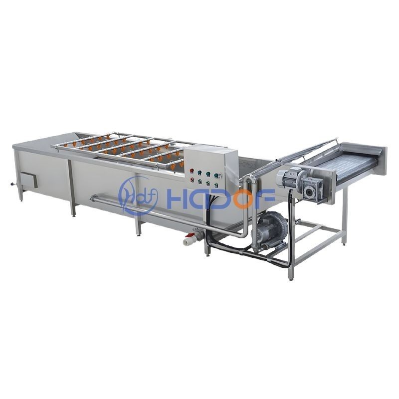 全自动瓜果蔬菜气泡清洗机不锈钢喷淋式洗菜机中央厨房净菜产线图5