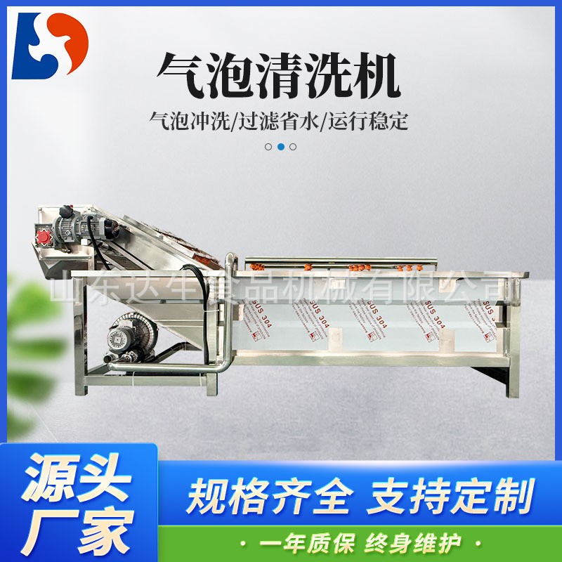 净菜加工设备 商用红枣油麦菜毛豆喷淋式洗菜机 气泡清洗流水线图2