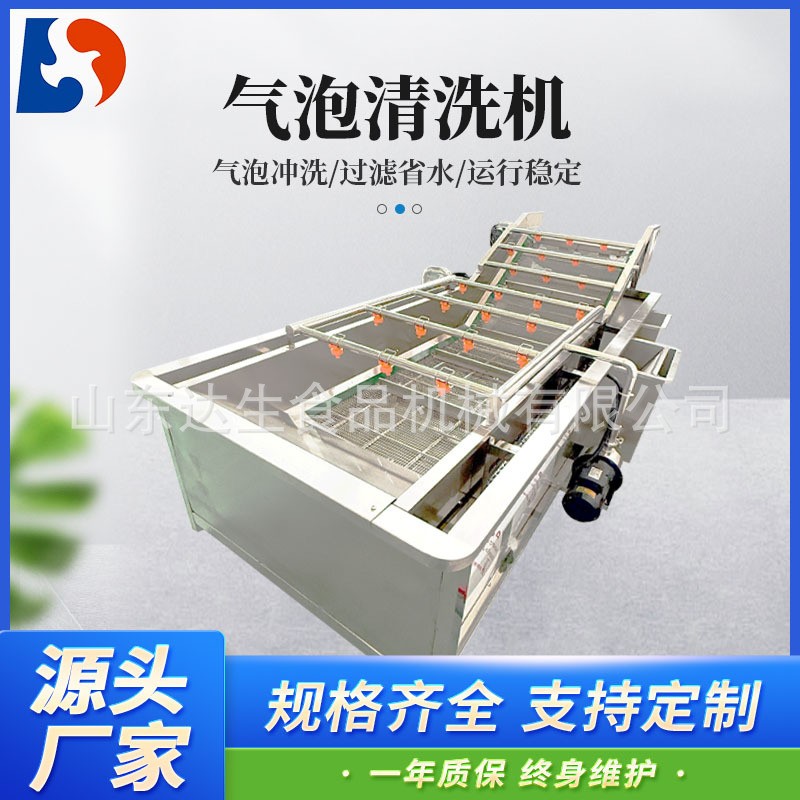 净菜加工设备 商用红枣油麦菜毛豆喷淋式洗菜机 气泡清洗流水线图3