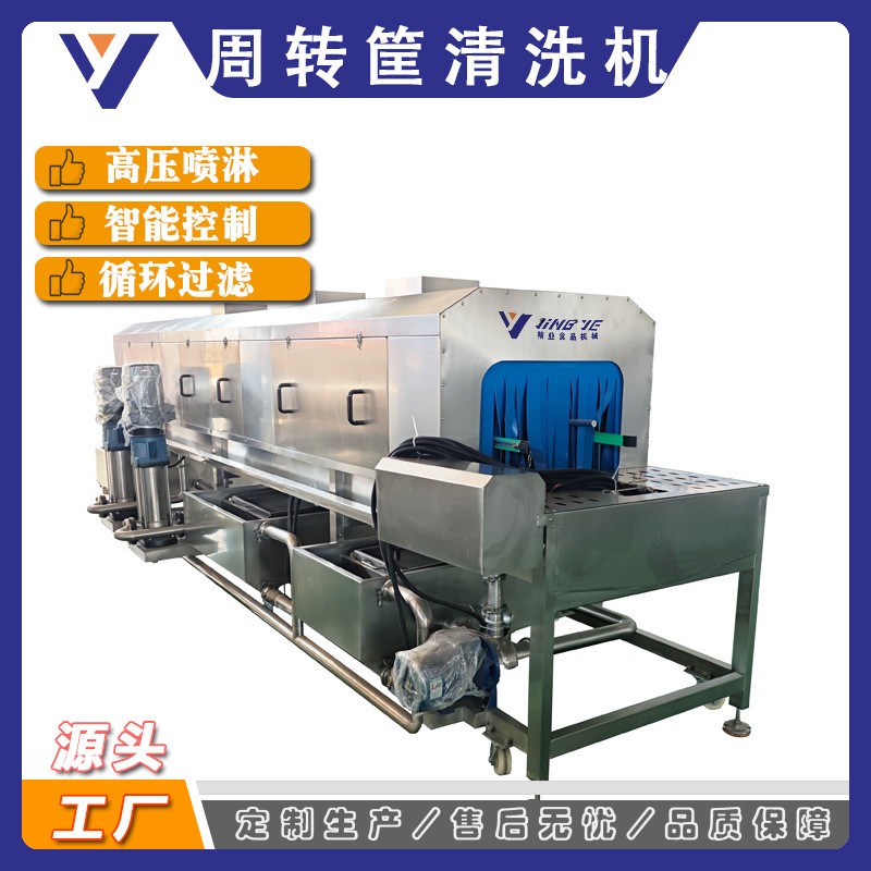 果蔬筐清洗吹干机 净菜加工青菜筐清洗机 高压喷淋水果筐洗筐机图2