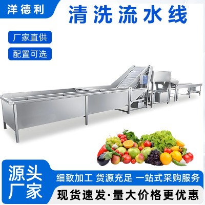 多功能果蔬气泡清洗线果蔬深加工气泡清洗机紫苏叶清洗吹干流水线