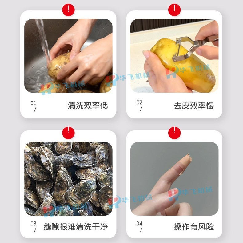 全自动平行毛辊清洗机土豆山药红薯生姜清洗去皮机高压喷淋清洗机图3