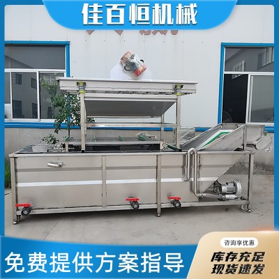 全自动果蔬气泡清洗机商用蔬菜洗菜机海参水果清洗风干流水线