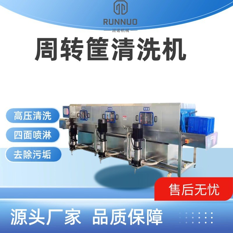 快递物流箱连续式清洗机灭菌型洗筐机医疗废物洗筐机垃圾桶洗桶机图4