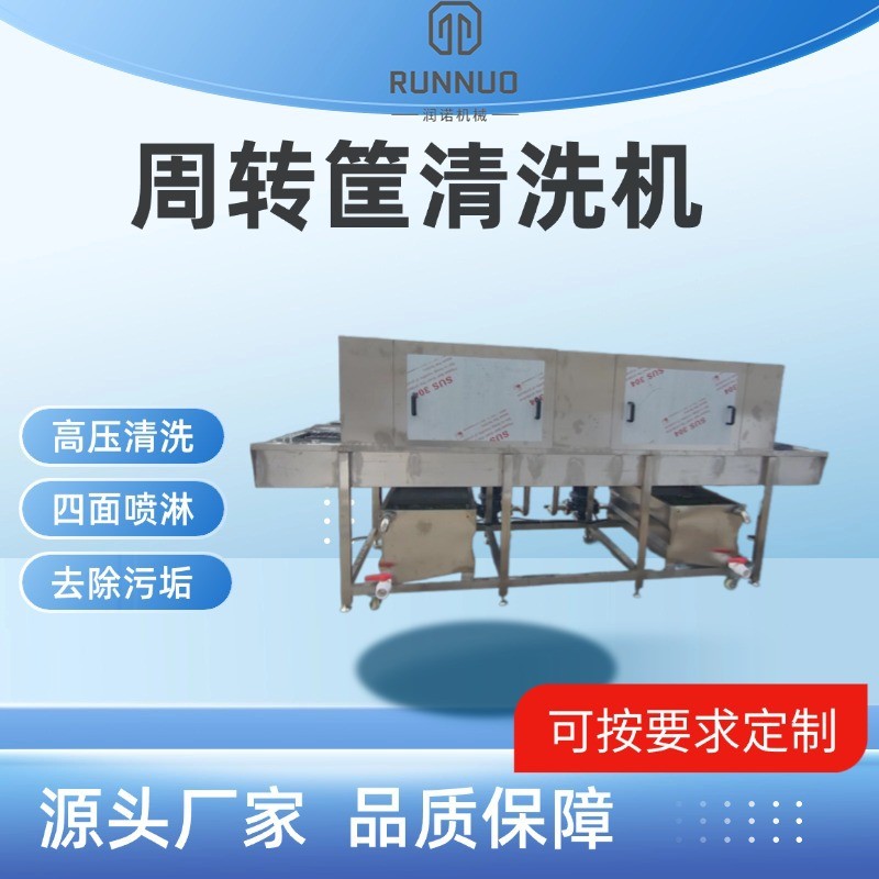 热碱水消毒隧道式洗筐机周转箱清洗除水一体机不锈钢快速洗筐机图2