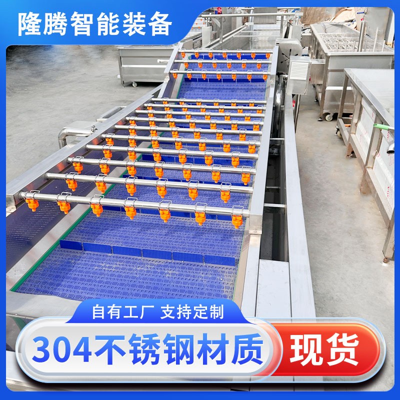 喷淋式果蔬气泡清洗机 菠菜娃娃菜苹果清洗设备 中央厨房洗菜机图2