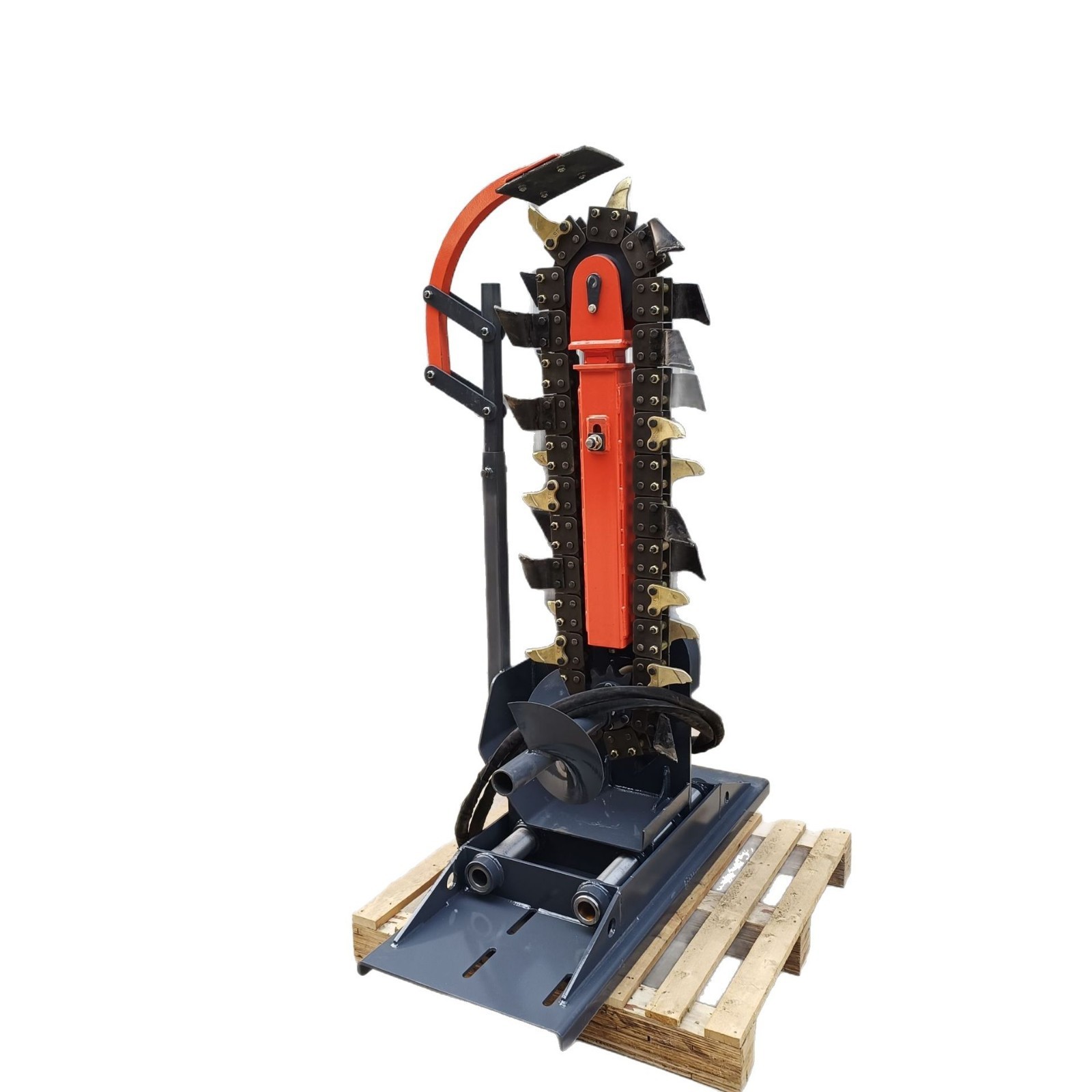 三贤厂家优惠开沟挖渠的好帮手滑移机加装多功能挖沟机，操作简单图5