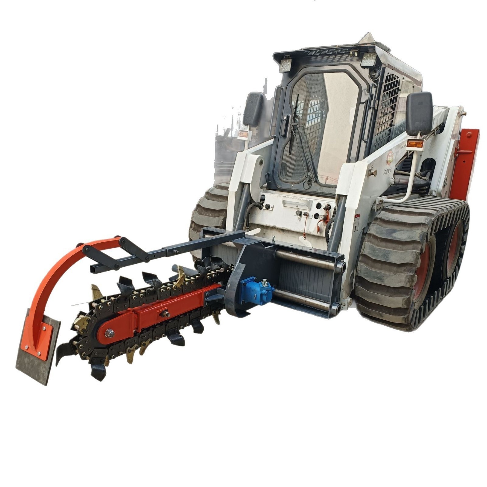 三贤厂家优惠开沟挖渠的好帮手滑移机加装多功能挖沟机，操作简单图4