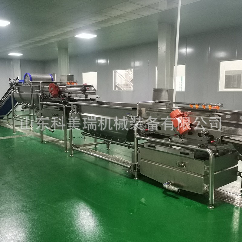 叶菜加工产线 大型净菜加工厨房机械根茎/鲜切菜二合一清洗线图4