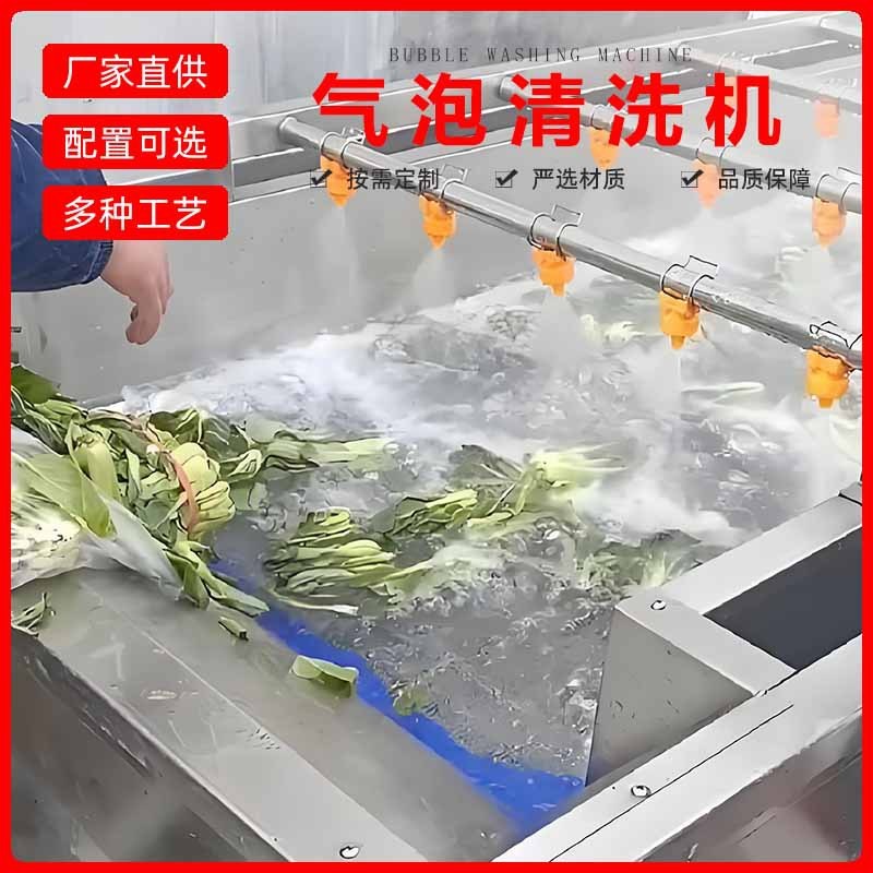厂家莲藕生姜高压喷淋清洗设备泡翻滚洗菜机茶叶清洗风干流水线图2