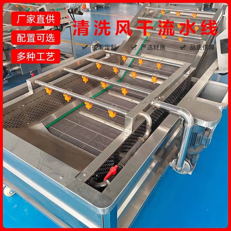 厂家莲藕生姜高压喷淋清洗设备泡翻滚洗菜机茶叶清洗风干流水线图3