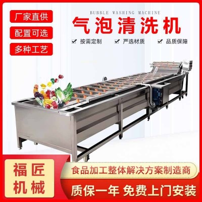 红枣辣椒果蔬气泡清洗机高压喷淋果蔬清洗韭菜小青葱净菜加工设备