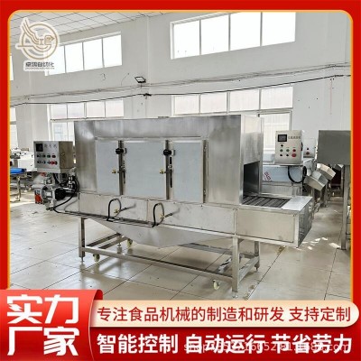 隧道式猪牛羊头蹄燎毛机 大型带皮五花肉烧毛设备 商用猪耳朵烧毛