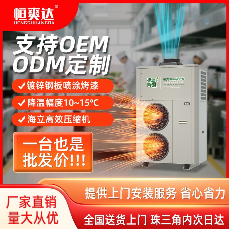 恒爽达厨房空调大风量新风机工业空调饭店食堂降温专用空调一体机图2