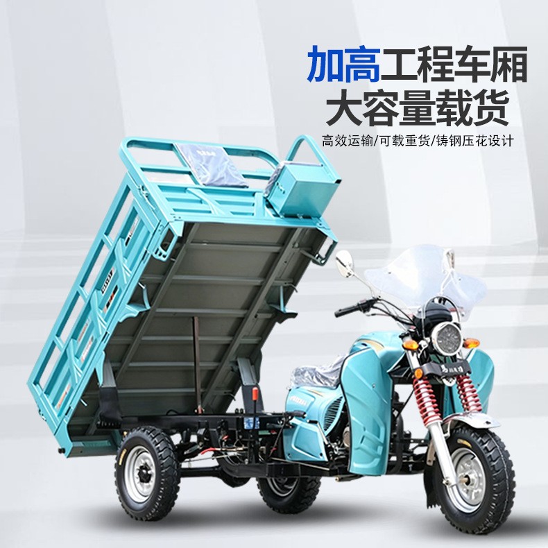 外贸载货载重家用农用热销款大马力不灭火耐造全新燃油三轮摩托车图2