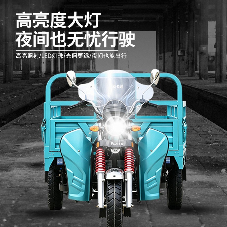 外贸载货载重家用农用热销款大马力不灭火耐造全新燃油三轮摩托车图3