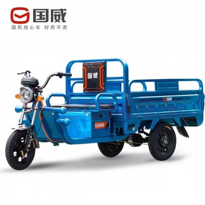 国威电动三轮车拉货农用载重快递车货运家用电瓶车1.5m1200瓦山区