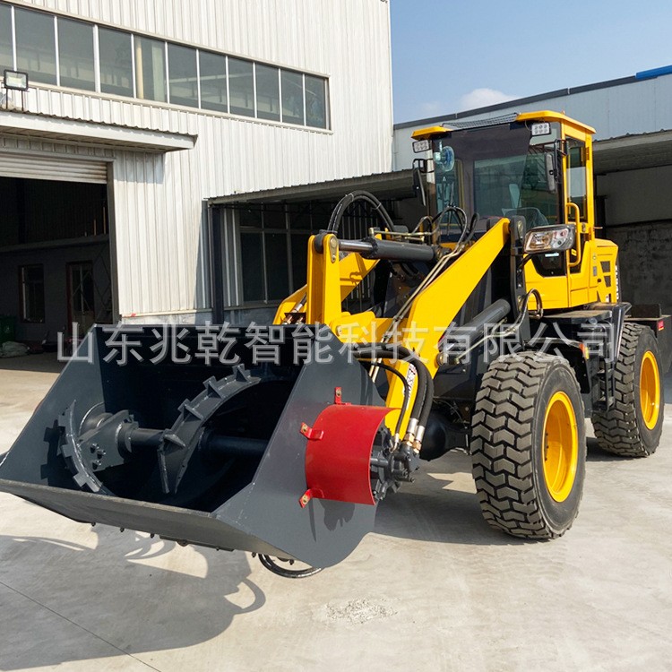 小型装载机农用抓草抓木机四驱推土机建筑工程装载机加长臂铲车图4