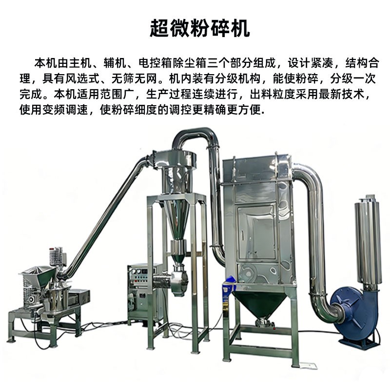 超微粉碎机 冲击式超细磨粉机 中药材花椒胡椒黄豆打粉机 分级轮图2