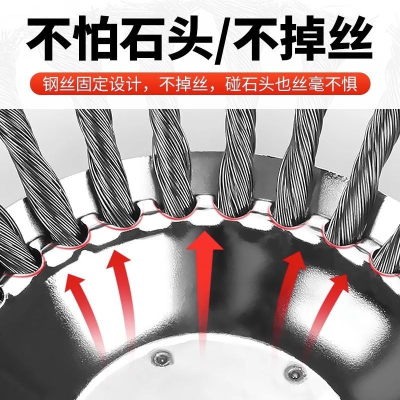 跨境割草机钢丝除草轮6寸8寸10寸钢丝打草头除草轮园林工具配件图2