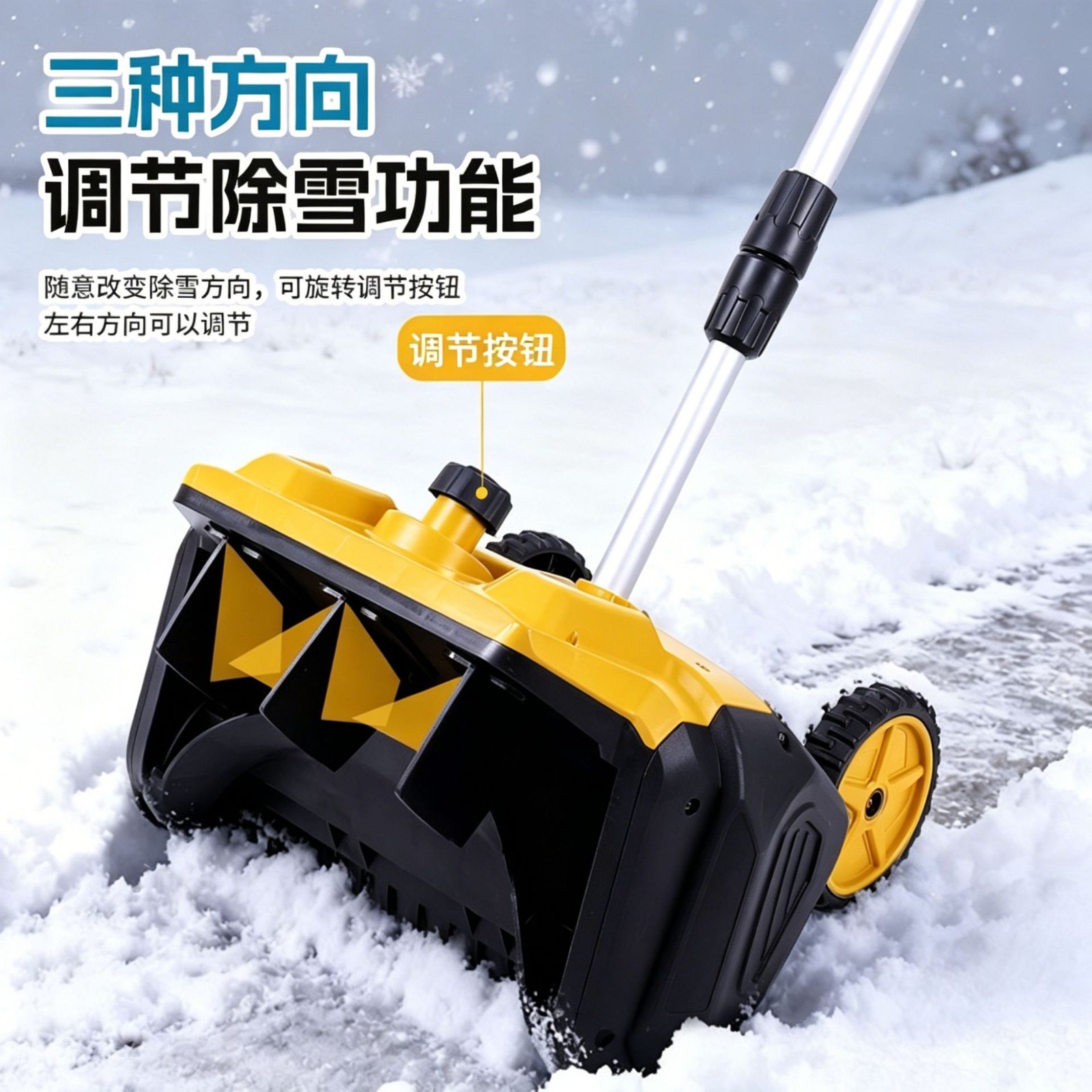 跨境亚马逊手推式扫雪机无线锂电除雪机多功能可折叠铲雪机大功率 10台图2