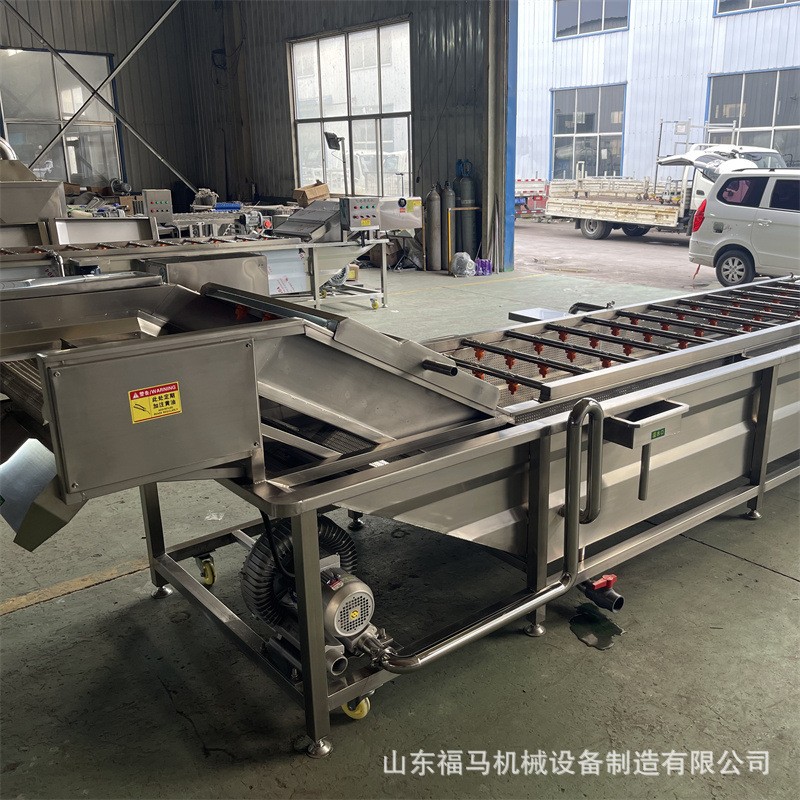 果蔬气泡清洗机 蔬菜自动喷淋清洗机 清洗漂烫冷却风干流水线图2
