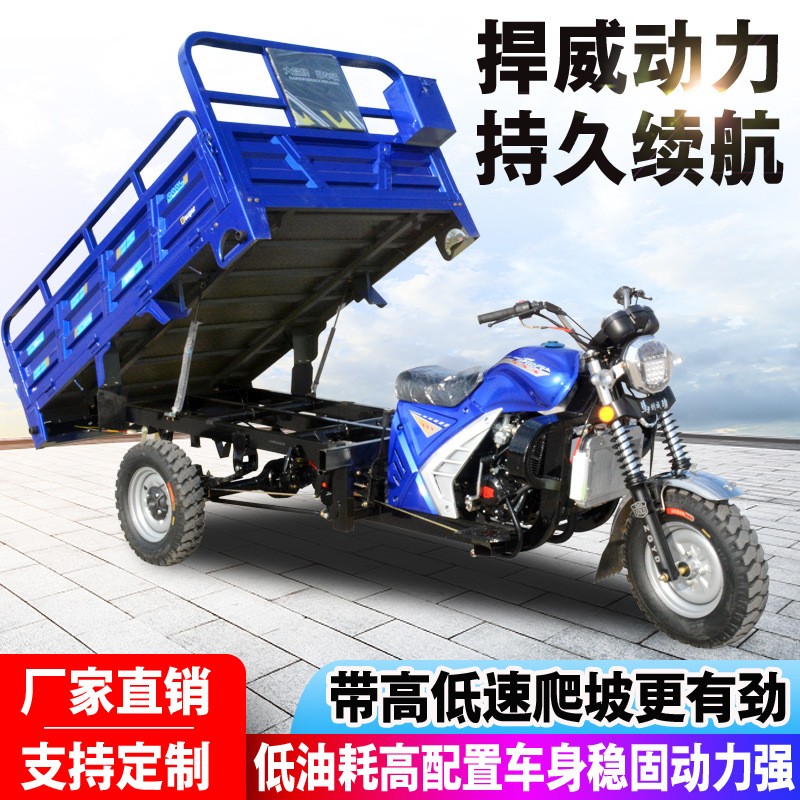 工厂直销燃油三轮摩托车汽油货运农用水冷发动机载重王三轮车图2