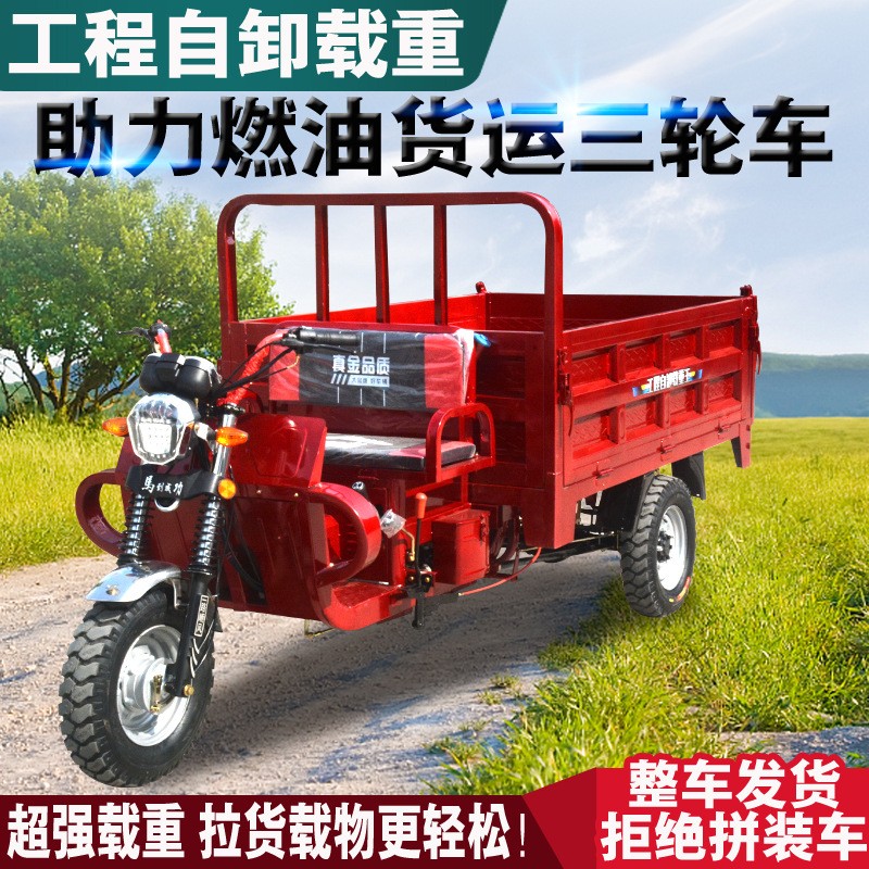 平坐款两人座三轮汽油摩托车单顶自卸水冷风冷发动机载重王三轮图3