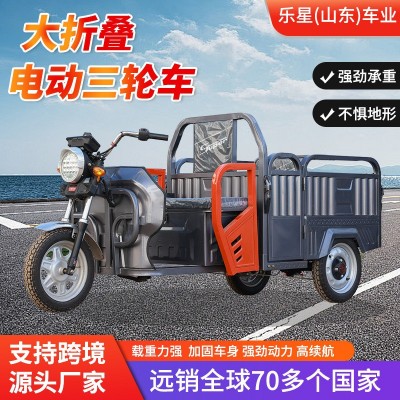 三轮拉货车载人大功率爬坡长久续航承重送货车载重折叠电动三轮车