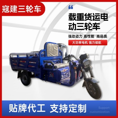 新款家用三轮车载货加长加宽载重王爬坡助力三农拉货电动三轮车