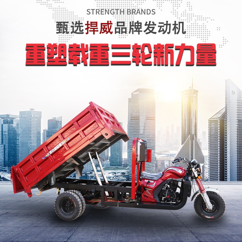 跨境外贸燃油三轮摩托车三蹦子五轮汽油摩托车自卸载重摩托车工厂图2