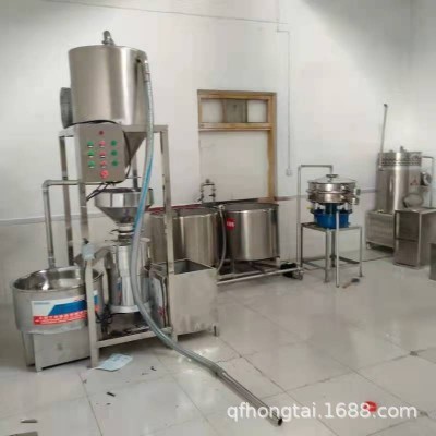 新型商用磨浆机浆渣分离 时产500斤一键启动全自动三连磨浆机组