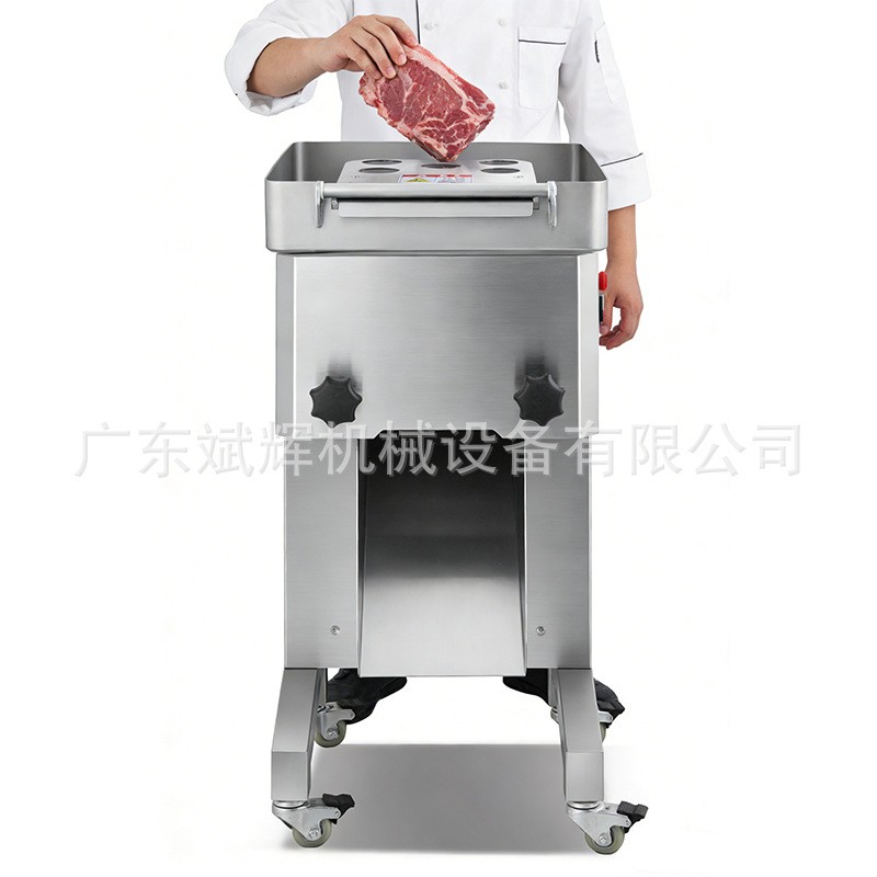 切肉片机商用全自动切丝切鲜肉片机不锈钢电动切肉片切肉丝机出口图2