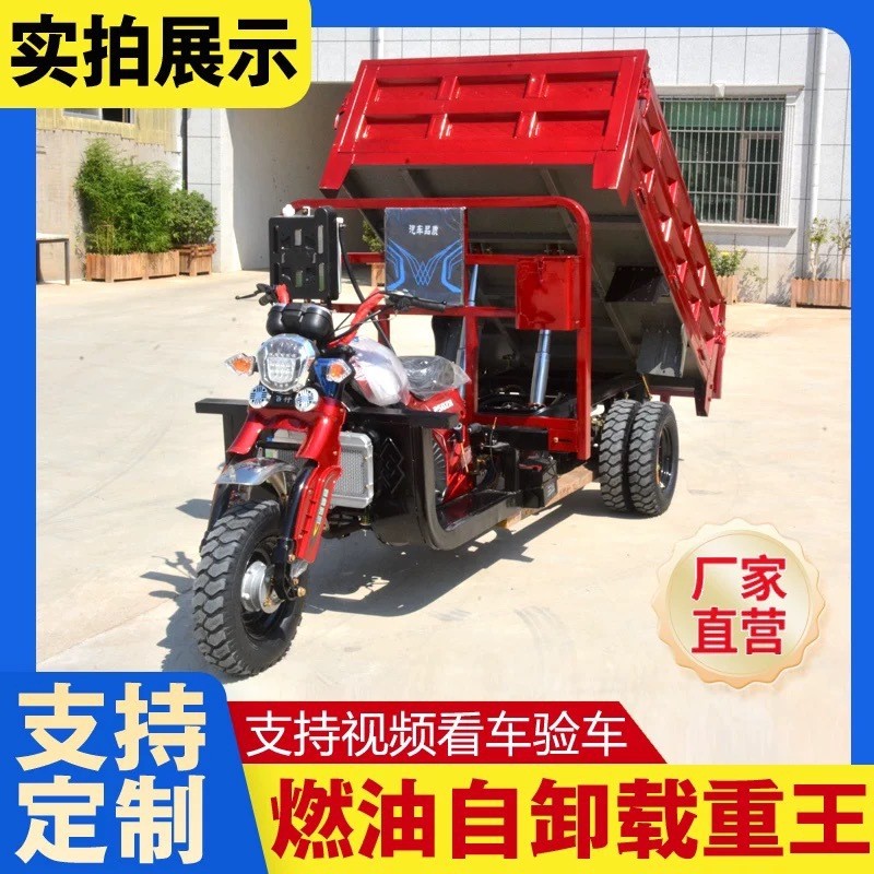 跨境燃油摩托车载重型五轮车自卸养殖场三轮摩托车货运农用载重王图3
