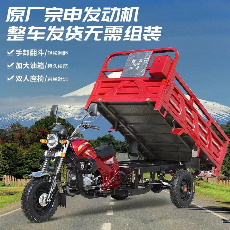 摩托车三轮摩托车汽油燃油摩托车双顶自卸翻斗农家用货运三轮图5